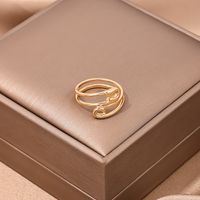 Nordic Style Simple Style Paper Clip Alloy Hollow Out Women's Rings sku image 1