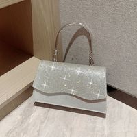 Women's Small Polyester Solid Color Elegant Vintage Style Rhinestone Flip Cover Evening Bag sku image 2