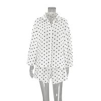 Home Women's Casual Lady Heart Shape Cotton Shorts Sets Pajama Sets sku image 18