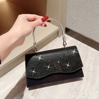Women's Small Polyester Solid Color Elegant Vintage Style Rhinestone Flip Cover Evening Bag sku image 3