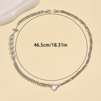 Wholesale Jewelry Basic Modern Style Classic Style Geometric Heart Shape Artificial Pearl Alloy Pendant Necklace main image 2