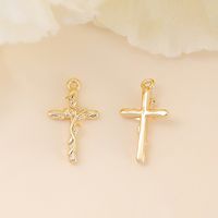 1 Piece 16 * 9mm Copper 18K Gold Plated White Gold Plated Cross Polished Pendant main image 5