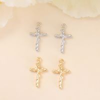 1 Piece 16 * 9mm Copper 18K Gold Plated White Gold Plated Cross Polished Pendant main image 1