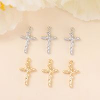 1 Piece 16 * 9mm Copper 18K Gold Plated White Gold Plated Cross Polished Pendant main image 4