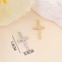 1 Piece 16 * 9mm Copper 18K Gold Plated White Gold Plated Cross Polished Pendant main image 2