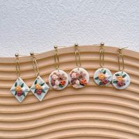 1 Pair Pastoral Flower Handmade Soft Clay Drop Earrings main image 1