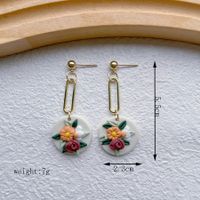 1 Pair Pastoral Flower Handmade Soft Clay Drop Earrings sku image 1