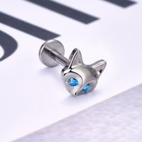 1 Piece Ear Cartilage Rings & Studs Modern Style Simple Style Fox Solid Color Titanium Alloy Inlay Zircon Lip Rings Ear Cartilage Rings & Studs main image 2