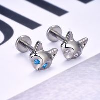 1 Piece Ear Cartilage Rings & Studs Modern Style Simple Style Fox Solid Color Titanium Alloy Inlay Zircon Lip Rings Ear Cartilage Rings & Studs main image 4