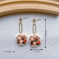 1 Pair Pastoral Flower Handmade Soft Clay Drop Earrings sku image 3