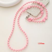 Sweet Simple Style Round Flower Bow Knot Arylic Beaded Mobile Phone Chain sku image 3