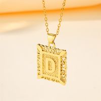 Copper 18K Gold Plated Casual Hollow Out Letter Pendant Necklace main image 7