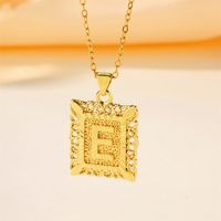 Copper 18K Gold Plated Casual Hollow Out Letter Pendant Necklace main image 6