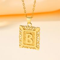 Cobre Chapados en oro de 18k Casual Ahuecar Letra Collar Colgante main image 10