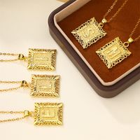 Cobre Chapados en oro de 18k Casual Ahuecar Letra Collar Colgante main image 4