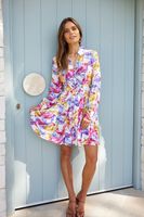 Women's Regular Dress Vacation Turndown Belt Long Sleeve Flower Above Knee Holiday Daily Beach main image 4