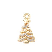1 Piece 12 * 7mm Copper Zircon 18K Gold Plated White Gold Plated Christmas Tree Polished Pendant main image 7