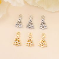 1 Piece 12 * 7mm Copper Zircon 18K Gold Plated White Gold Plated Christmas Tree Polished Pendant main image 6