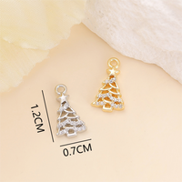 1 Piece 12 * 7mm Copper Zircon 18K Gold Plated White Gold Plated Christmas Tree Polished Pendant main image 2