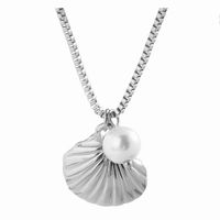 304 Stainless Steel Simple Style Plating Shell Pendant Necklace sku image 1