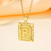 Copper 18K Gold Plated Casual Hollow Out Letter Pendant Necklace sku image 6