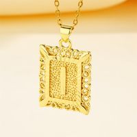 Copper 18K Gold Plated Casual Hollow Out Letter Pendant Necklace sku image 9