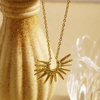 304 Stainless Steel Simple Style Plating Sun Pendant Necklace main image 4