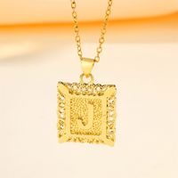 Copper 18K Gold Plated Casual Hollow Out Letter Pendant Necklace sku image 10