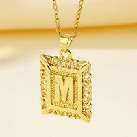 Copper 18K Gold Plated Casual Hollow Out Letter Pendant Necklace sku image 13
