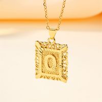 Copper 18K Gold Plated Casual Hollow Out Letter Pendant Necklace sku image 15