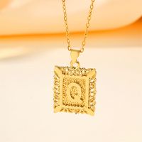 Cobre Chapados en oro de 18k Casual Ahuecar Letra Collar Colgante sku image 17