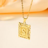 Copper 18K Gold Plated Casual Hollow Out Letter Pendant Necklace sku image 19