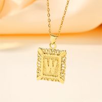 Copper 18K Gold Plated Casual Hollow Out Letter Pendant Necklace sku image 23