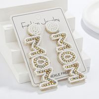 1 Pair Elegant MAMA Classic Style Letter Handmade Inlay Beaded Rhinestones Drop Earrings main image 5