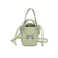 Women's Medium Pu Leather Solid Color Bow Knot Classic Style Streetwear Sewing Thread String Crossbody Bag sku image 5