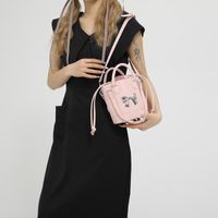 Women's Pu Leather Solid Color Bow Knot Punk Sewing Thread String Handbag Bucket Bag main image 2