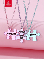 Cute Simple Style Jigsaw Alloy Zinc Wholesale Pendant Necklace main image 4
