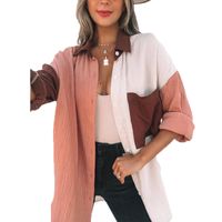 Women's Blouse Long Sleeve Blouses Streetwear Color Block main image 4