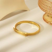 304 Stainless Steel 18K Gold Plated Vintage Style Classic Style Plating Geometric Belts Bangle main image 6