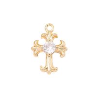 1 Piece 10*14mm Copper Zircon 18K Gold Plated White Gold Plated Cross Polished Pendant main image 7