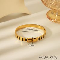 304 Stainless Steel 18K Gold Plated Vintage Style Classic Style Plating Geometric Belts Bangle sku image 3