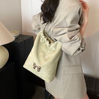 Women's Medium Pu Leather Solid Color Bow Knot Basic Classic Style Sewing Thread Magnetic Buckle Shoulder Bag main image 2