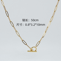 Fashion Geometric Stainless Steel Necklace Gold Plated Stainless Steel Necklaces sku image 1