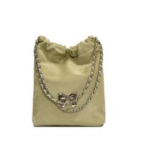 Women's Medium Pu Leather Solid Color Bow Knot Basic Classic Style Sewing Thread Magnetic Buckle Shoulder Bag sku image 3