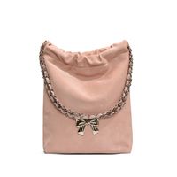 Women's Medium Pu Leather Solid Color Bow Knot Basic Classic Style Sewing Thread Magnetic Buckle Shoulder Bag sku image 4