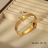304 Stainless Steel 18K Gold Plated Vintage Style Simple Style Plating Hollow Out Inlay Butterfly Rectangle Zircon Bangle sku image 1