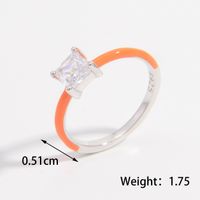 Sterling Silver White Gold Plated Romantic Classic Style Shiny Plating Inlay Rectangle Zircon Rings main image 2
