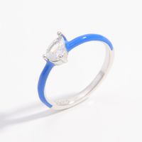 Sterling Silver White Gold Plated Romantic Classic Style Shiny Plating Inlay Rectangle Zircon Rings main image 9