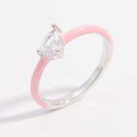 Sterling Silver White Gold Plated Romantic Classic Style Shiny Plating Inlay Rectangle Zircon Rings main image 8