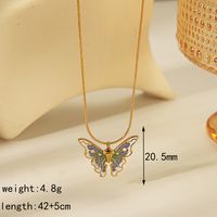 304 Stainless Steel 18K Gold Plated IG Style Sweet Simple Style Butterfly Pendant Necklace main image 2